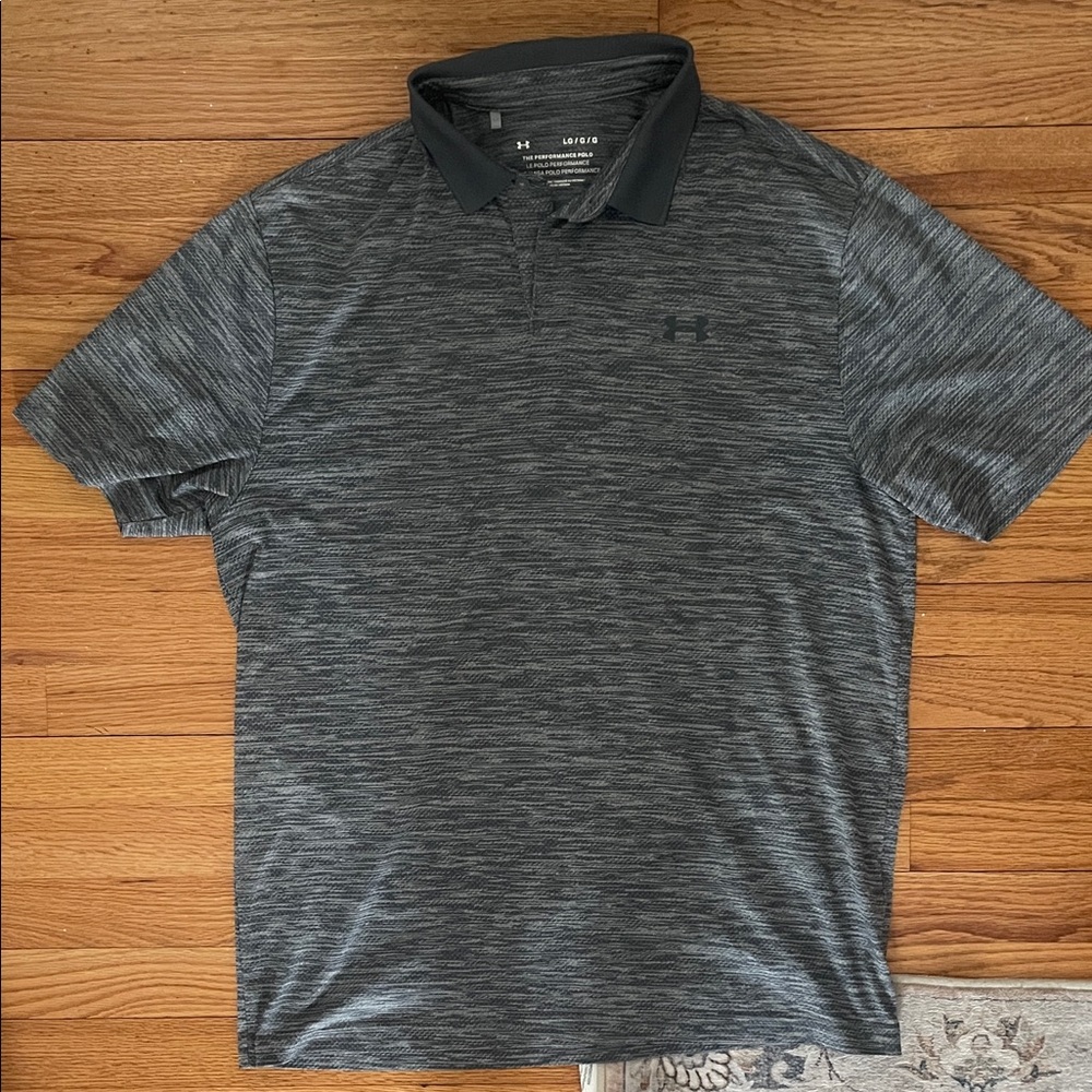 Under Armour Men’s Black & Gray Heather Performance Polo